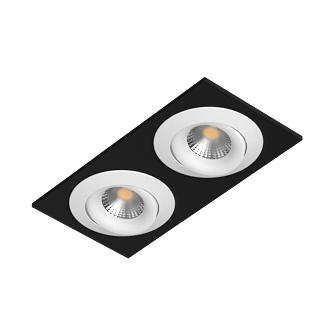 Встраиваемый поворотный светильник под сменную лампу Ledron AO1501005 SQ2 Black-White (2394)