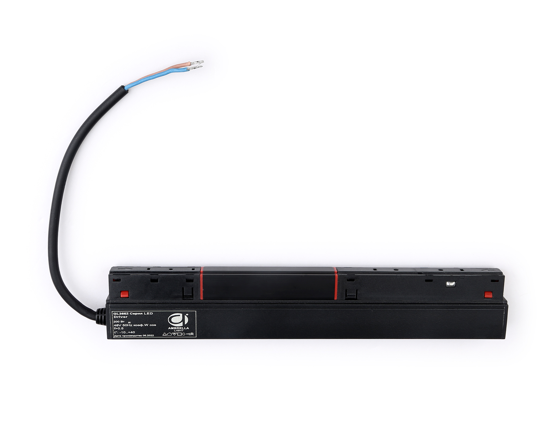 Блок питания внутренний с вводом питания для шинопровода Magnetic GL3662 BK черный блок блок питания внутренний IP20 200W 48V 260*45*23