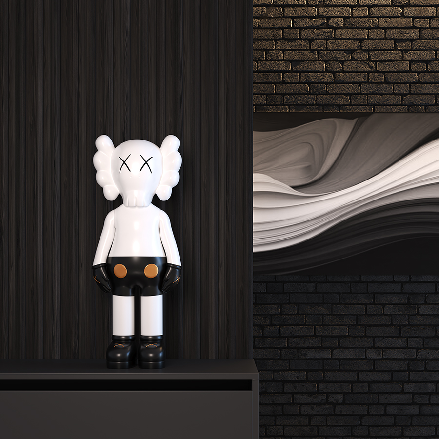 Дизайнерская статуэтка KAWS Mini чрно-белый (9485)
