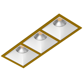 Встраиваемый светильник под сменную лампу Ledron RISE KIT3 Gold-White (2470)