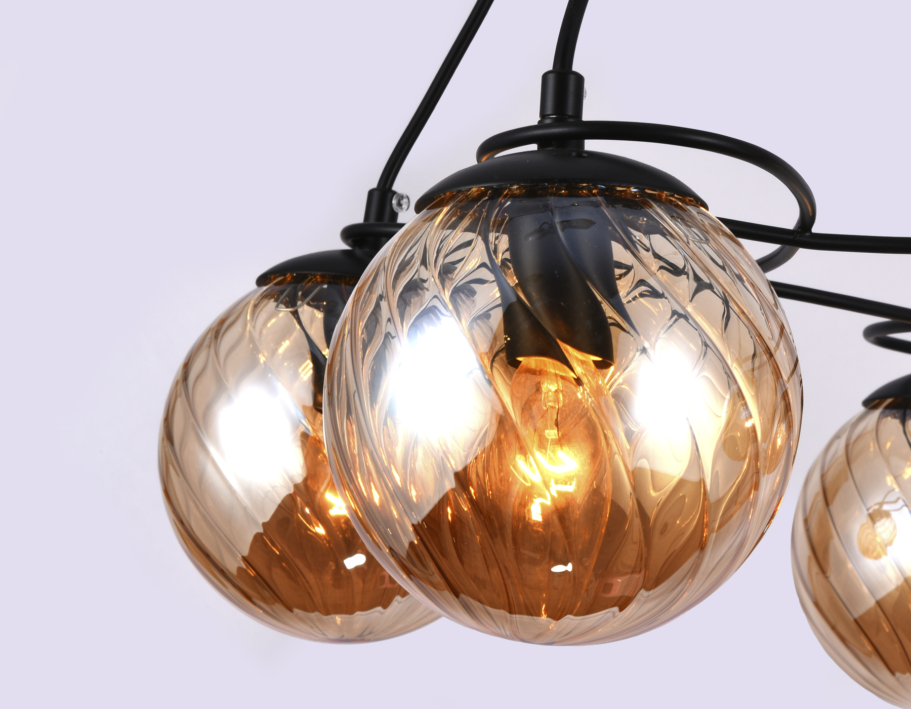 Подвесная люстра TR9022/5 BK/TI черный/янтарь E14 max 40W D560*800