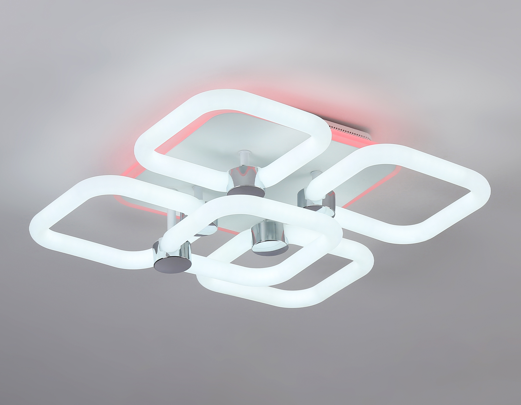 Светодиодный потолочный светильник с подсветкой FA3861/4+1 WH белый 70W 3000K-6400K+RGB 400*400*115 (ПДУ РАДИО 2.4G)