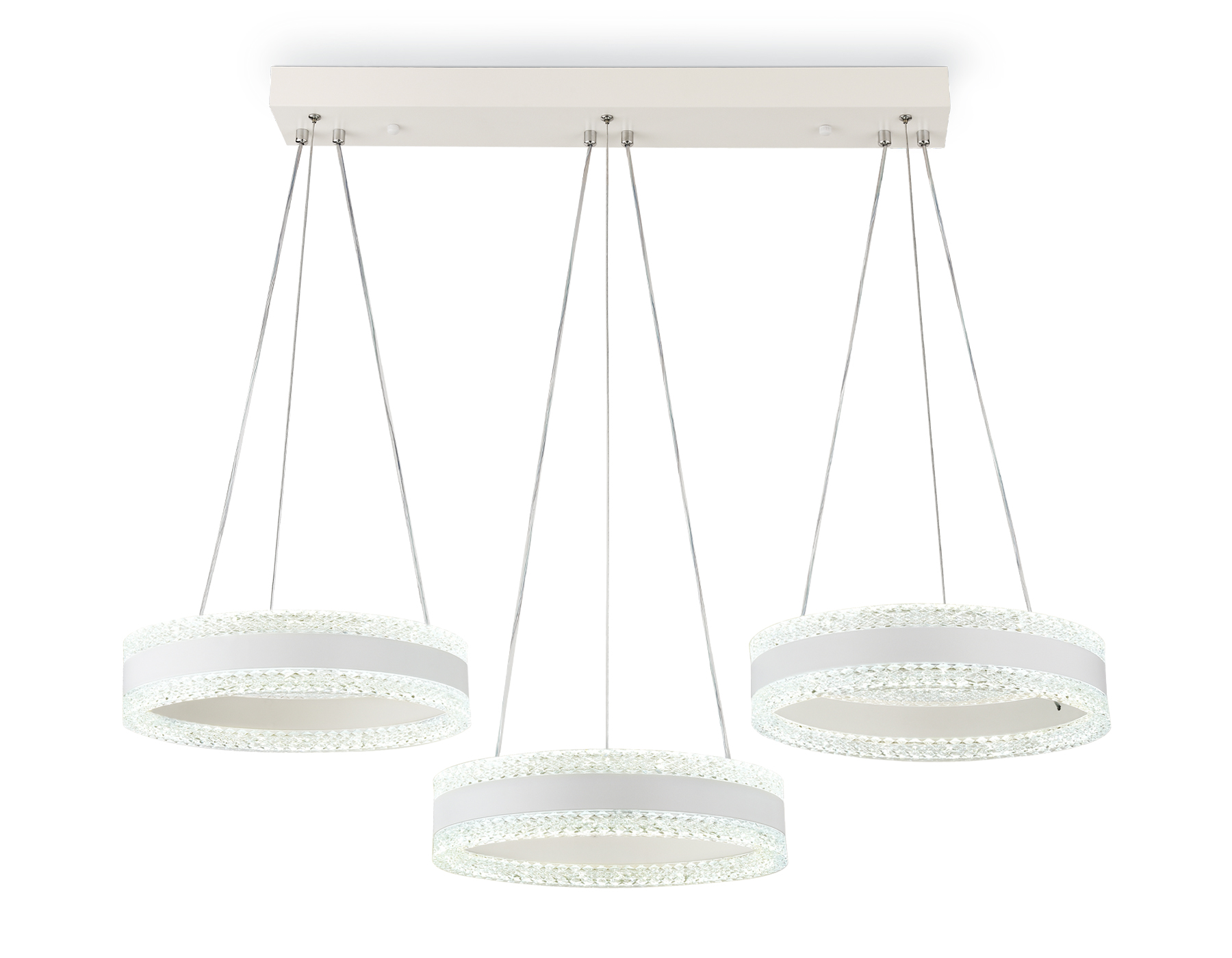 Управляемый подвесной светодиодный светильник FA6206/3 WH белый 122W 3000K+6400K/3000K/6400K/4200K+4200K 840*300*750 (ПДУ РАДИО 2.4G)