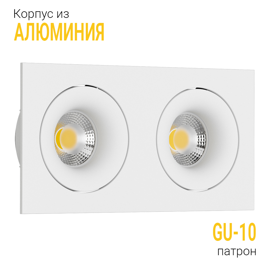 Встраиваемый поворотный светильник под сменную лампу Ledron DE202 White (2331)