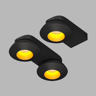 Накладной светодиодный светильник Ledron KRIS SLIM 2 Black-Gold (2769)