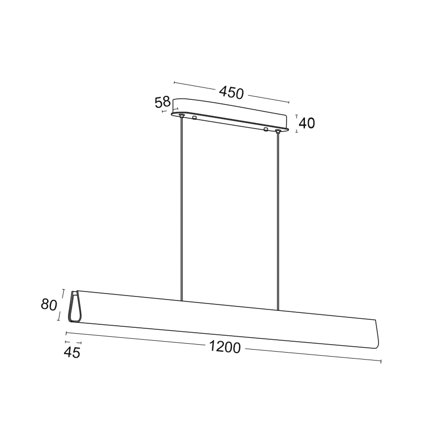 Подвесной накладной светильник GLOBAL PLUS 1200 (11351)