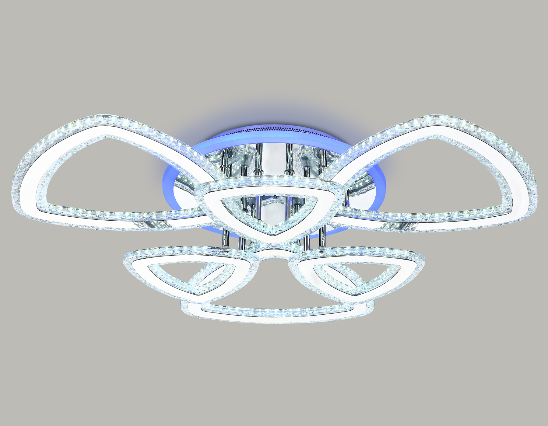 Управляемый потолочный светодиодный светильник FA8861/3+3 CH хром 153W 3000K+6400K/3000K/6400K/4200K+4200K 670*610*130 (ПДУ РАДИО 2.4G)