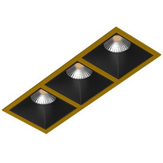 Встраиваемый светильник под сменную лампу Ledron RISE KIT3 Gold-Black (2471)