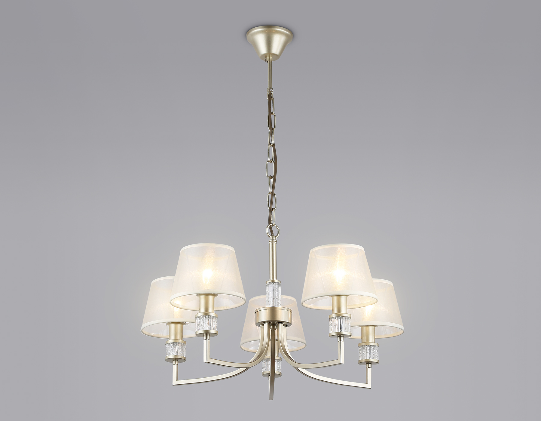 Подвесная люстра с абажурами LH71214/5 CGD золото E14/5 max 40W D620*740