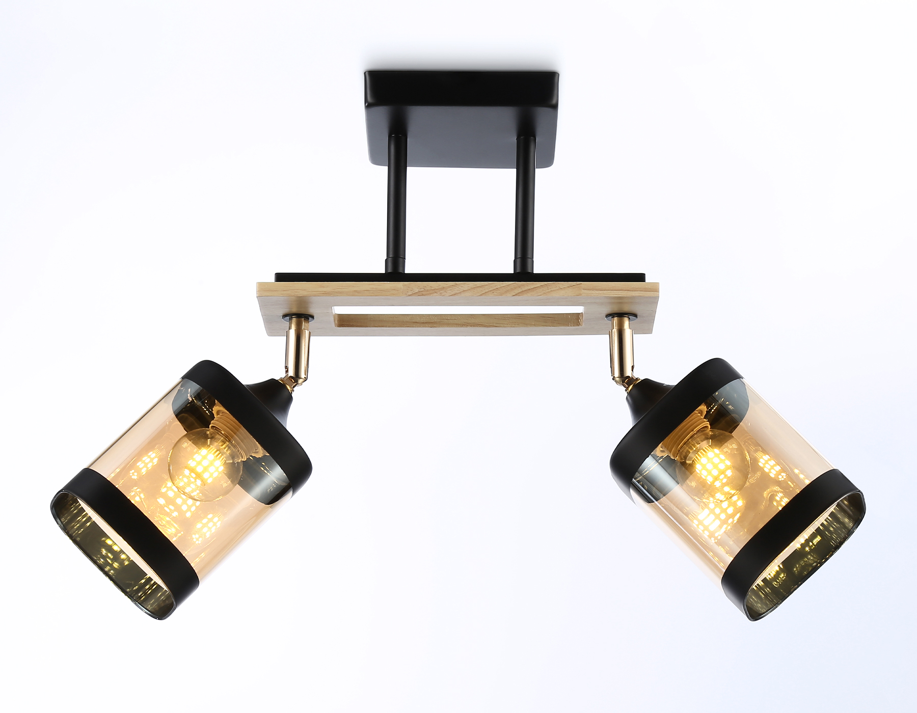 Подвесной светильник TR9525/2 BK/FGD/TI черный/золото/янтарь E27/2 max 40W 510*100*270