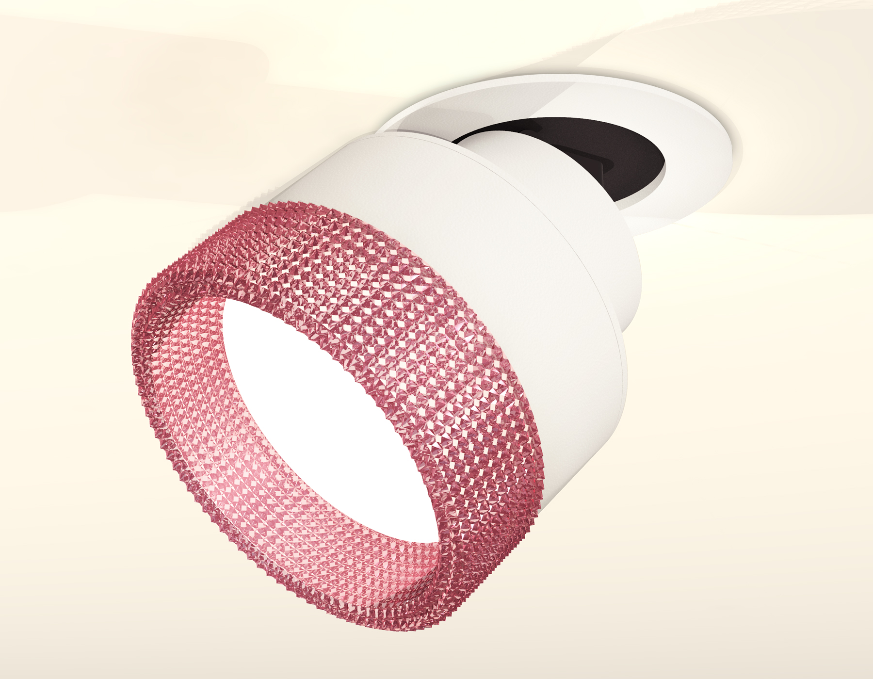 Комплект встраиваемого поворотного светильника с композитным хрусталем XM8101542 SWH/PI белый песок/розовый GX53 (A2241, A2105, C8101, N8486)