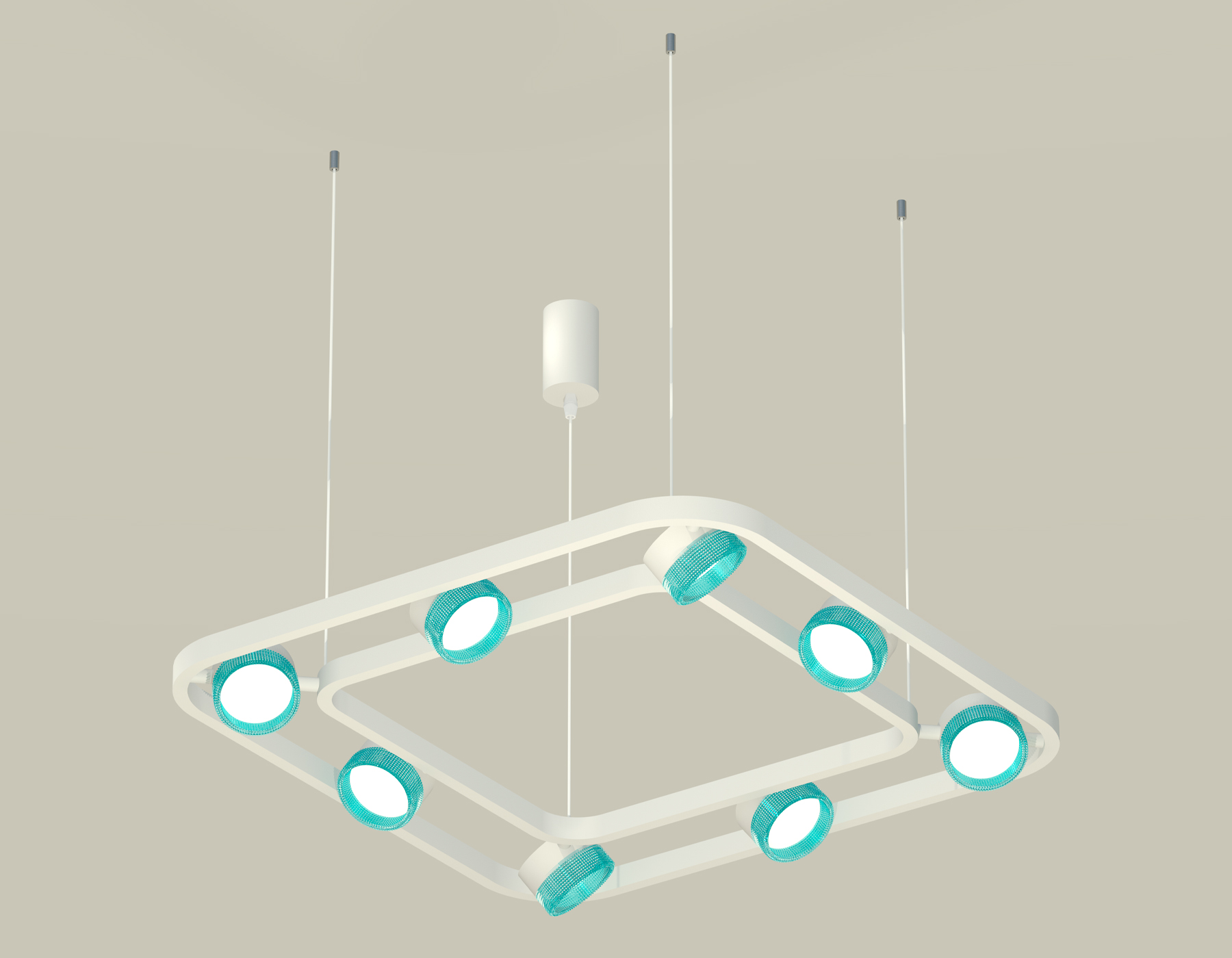 Комплект подвесного поворотного светильника с композитным хрусталем XB9177201/8 SWH/BL белый песок/голубой GX53 (C9177, N8488)