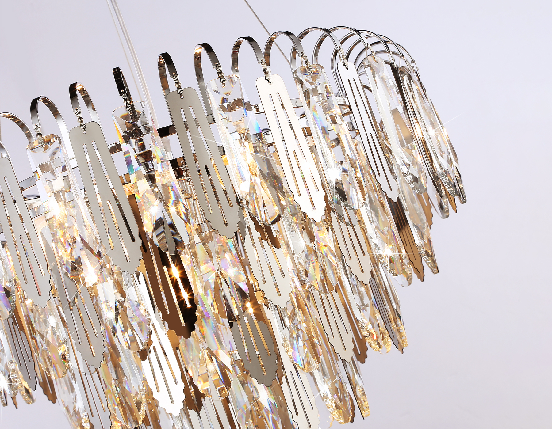 Подвесная люстра с хрусталем TR5255/8 CH/CL хром/прозрачный E27*8 max 40W D500*350