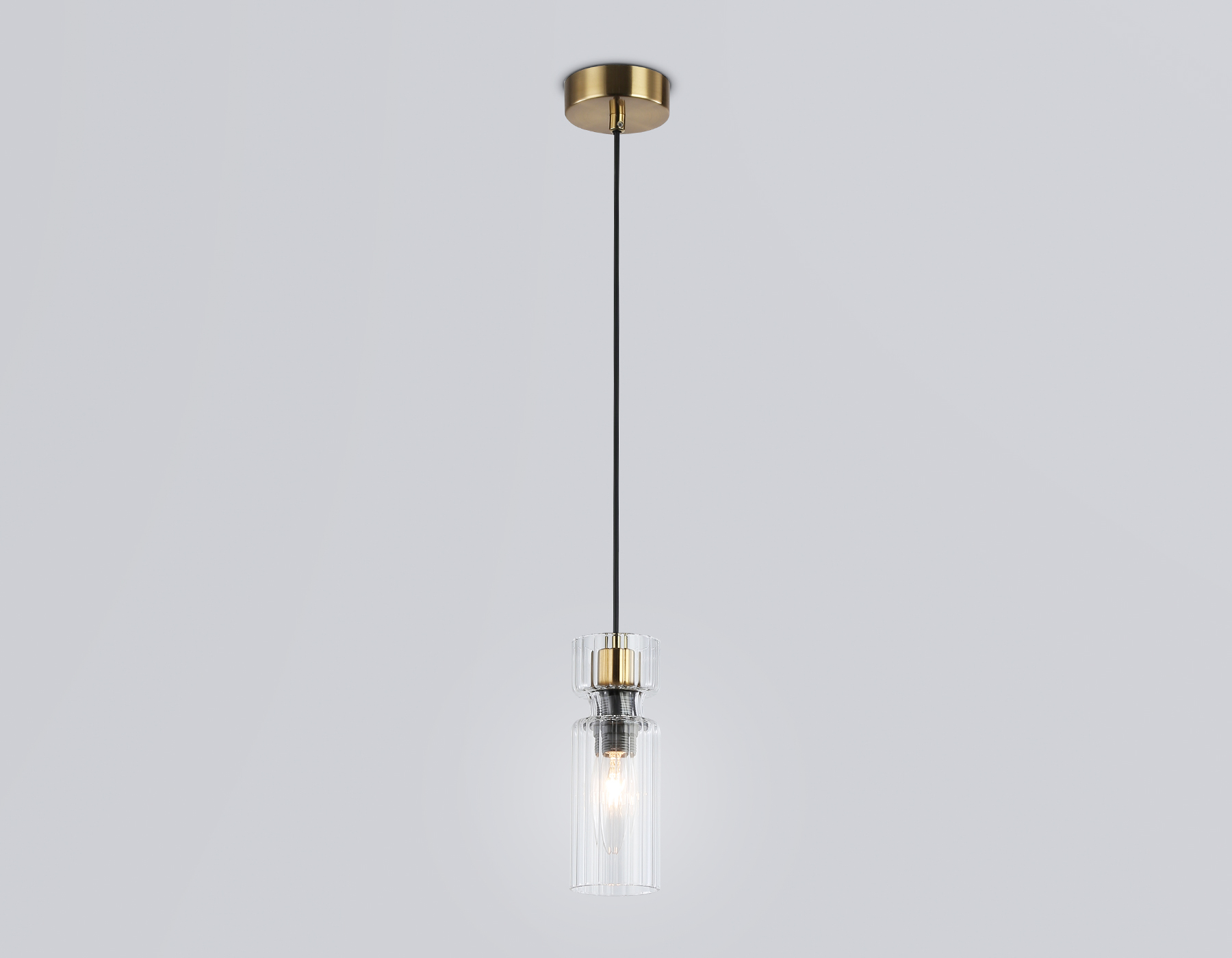 Подвесной светильник LH56111 BK/BS/CL черный/латунь/прозрачный E14 max 40W D65*1500