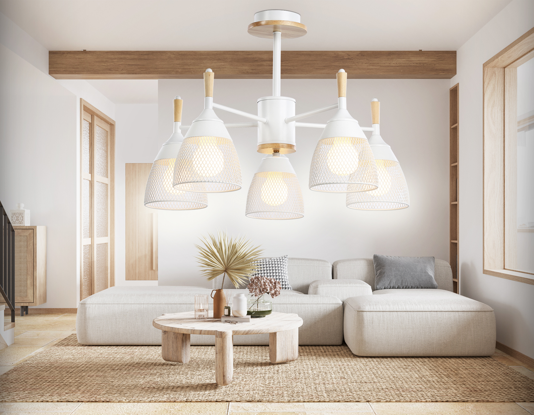 Подвесная люстра TR8012/5 WH белый E27*5 max 40W D600*385