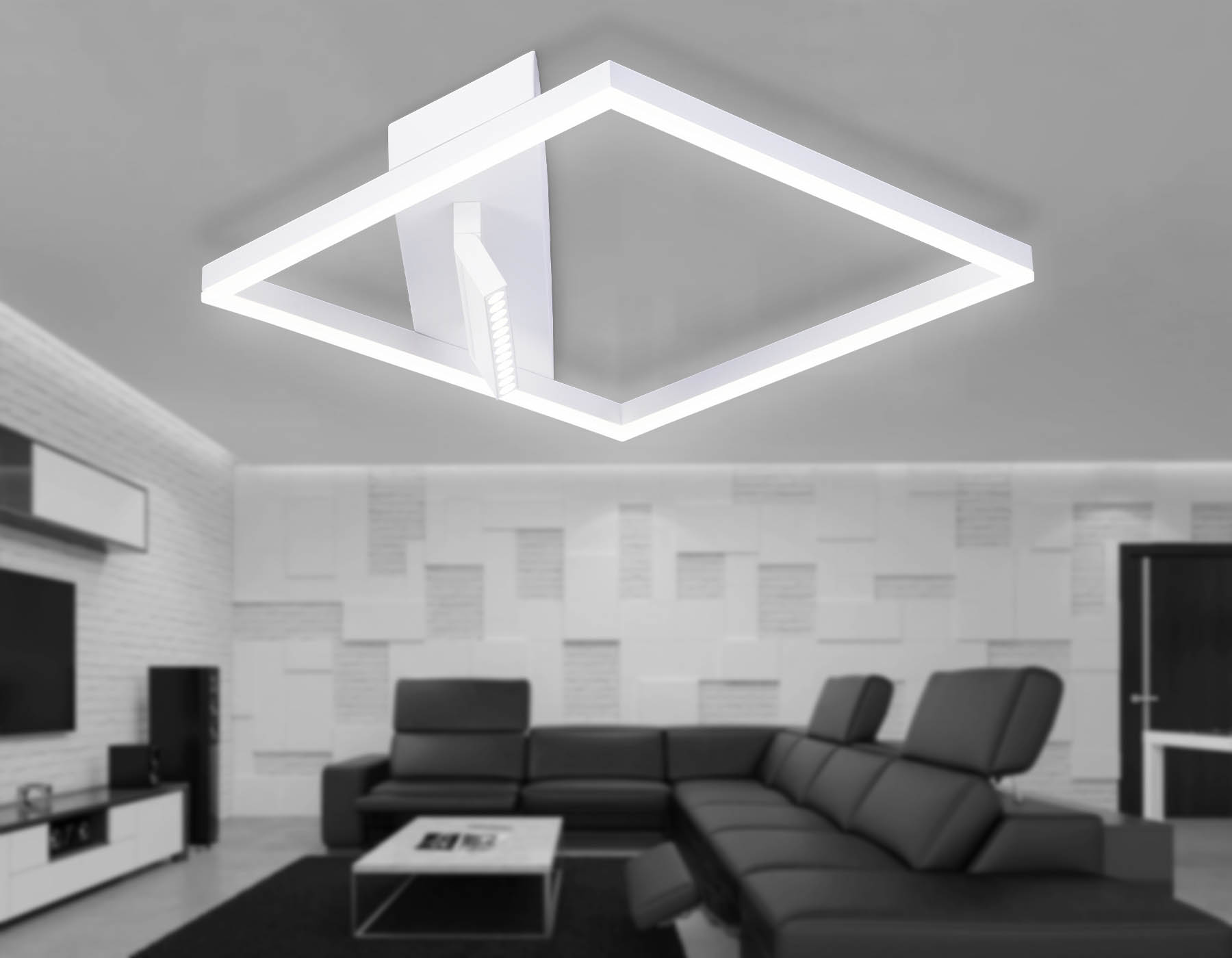 Потолочный светодиодный светильник FL51463/1+1 WH белый 70W 3000K-6400K+4200K 500*500*110 (ПДУ РАДИО 2.4G)