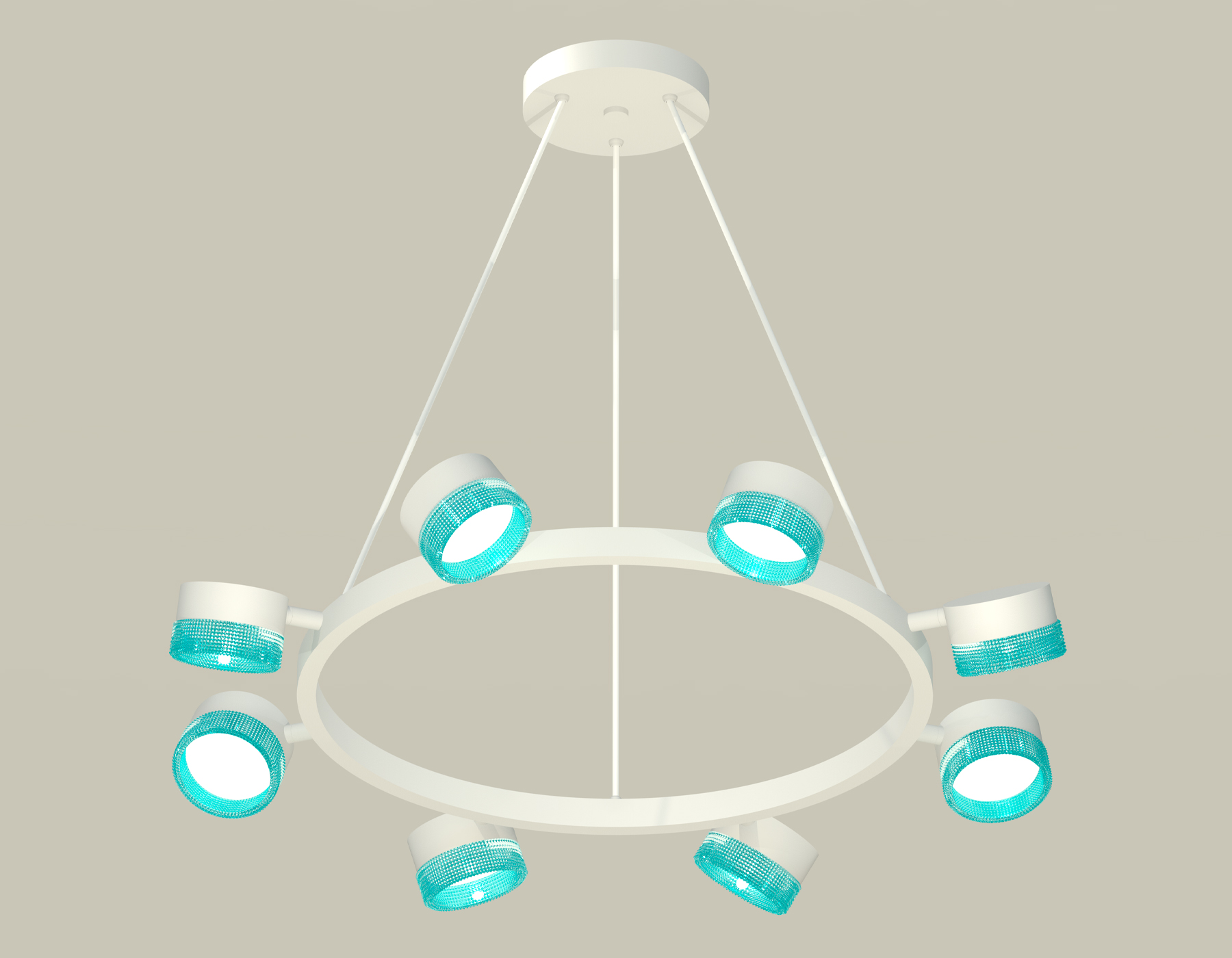 Комплект подвесного поворотного светильника с композитным хрусталем XB9195251/8 SWH/BL белый песок/голубой GX53 (C9195, N8488)