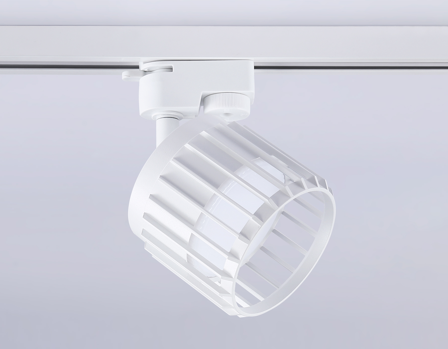 Трековый однофазный светильник со сменной лампой GL5348 WH белый GX53 D100*80