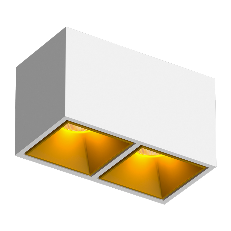 Накладной светодиодный светильник Ledron KUBING 2 White-Gold (2615)