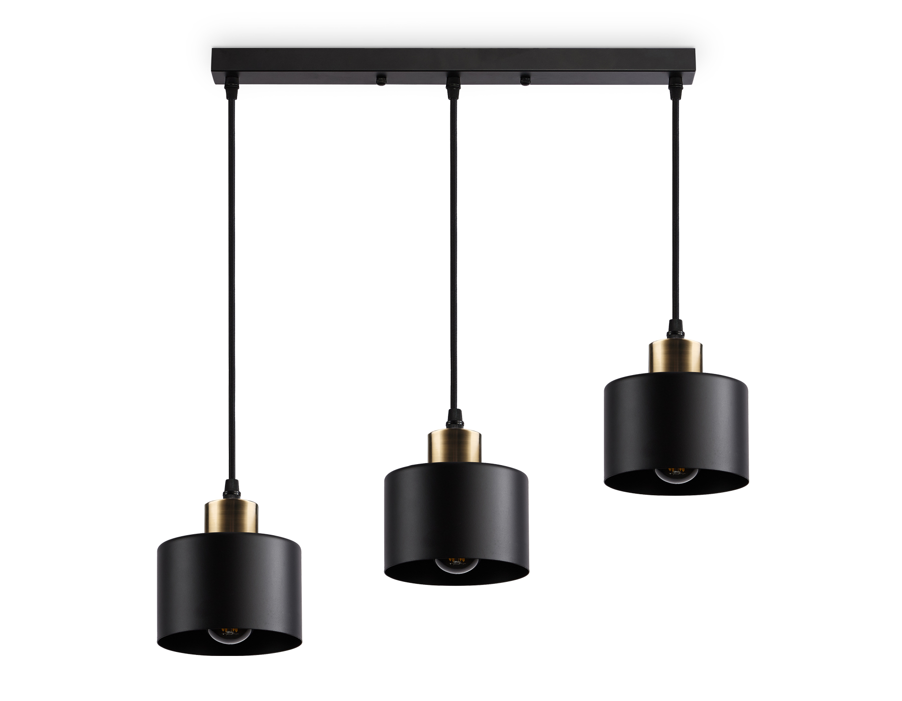 Подвесной светильник в стиле лофт TR8118/3 BK/BS черный/латунь E27*3 max 40W 580*120*970