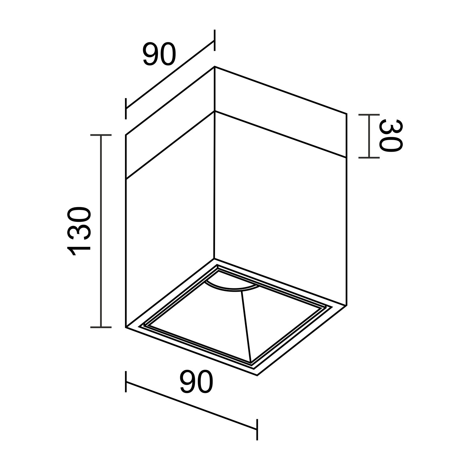 Накладной светодиодный светильник Ledron KUBING 130 Wooden Black (4485)