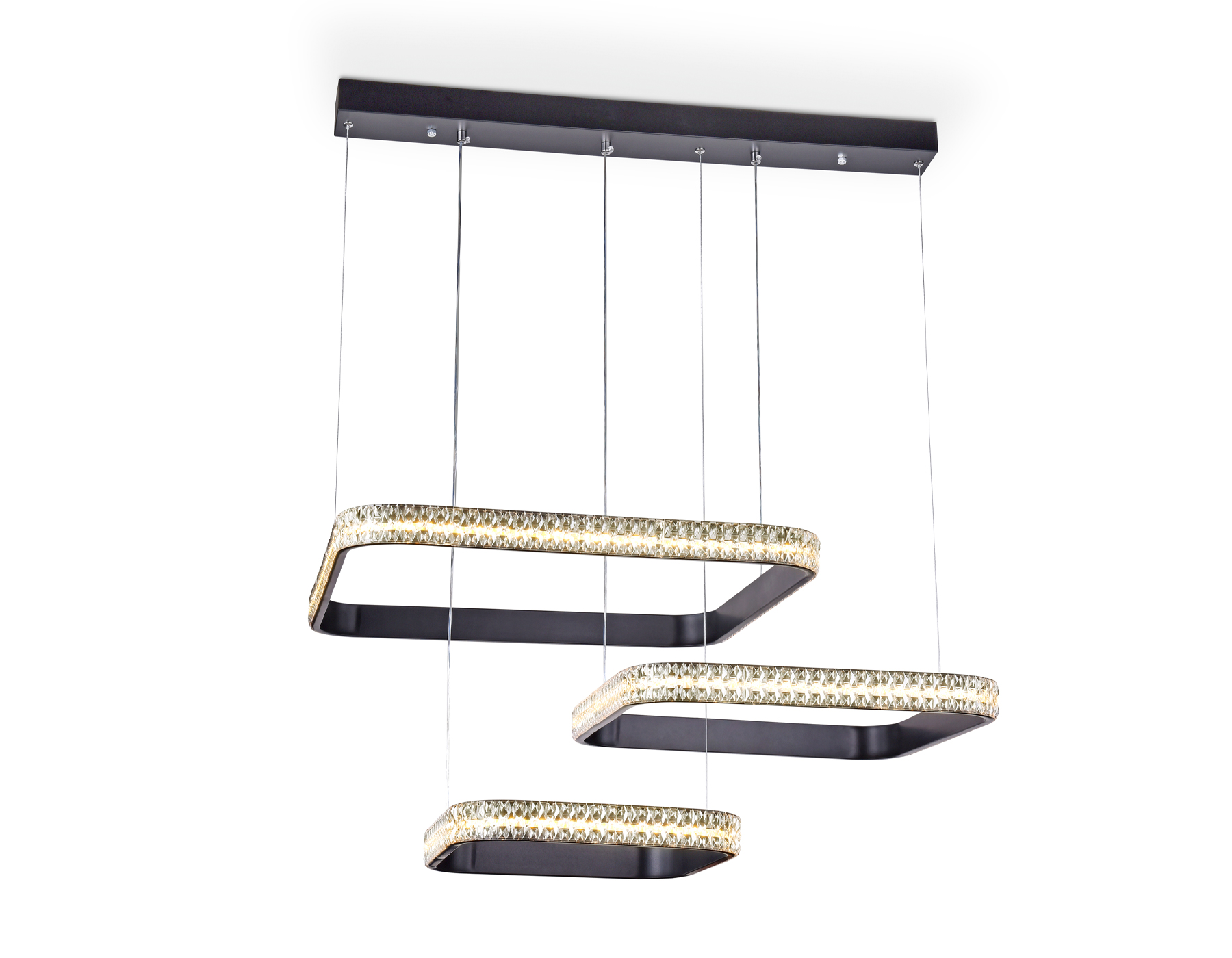 Подвесной светодиодный светильник с пультом FA6166 BK черный 131W 720*500*900 (ПДУ РАДИО 2.4)