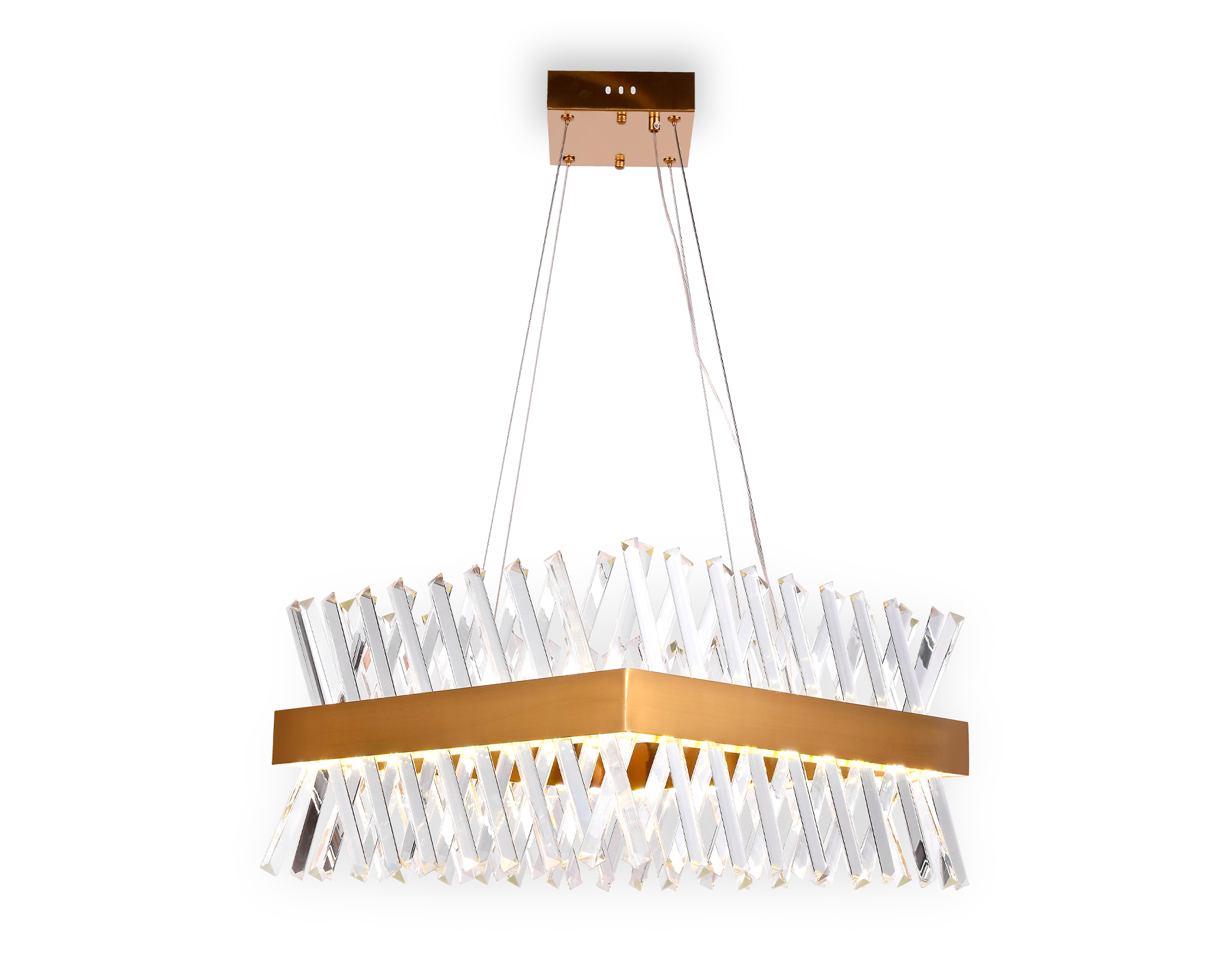 Хрустальный подвесной светодиодный светильник TR5318 GD/CL золото/прозрачный 144W 500*500*750 (Без ПДУ)