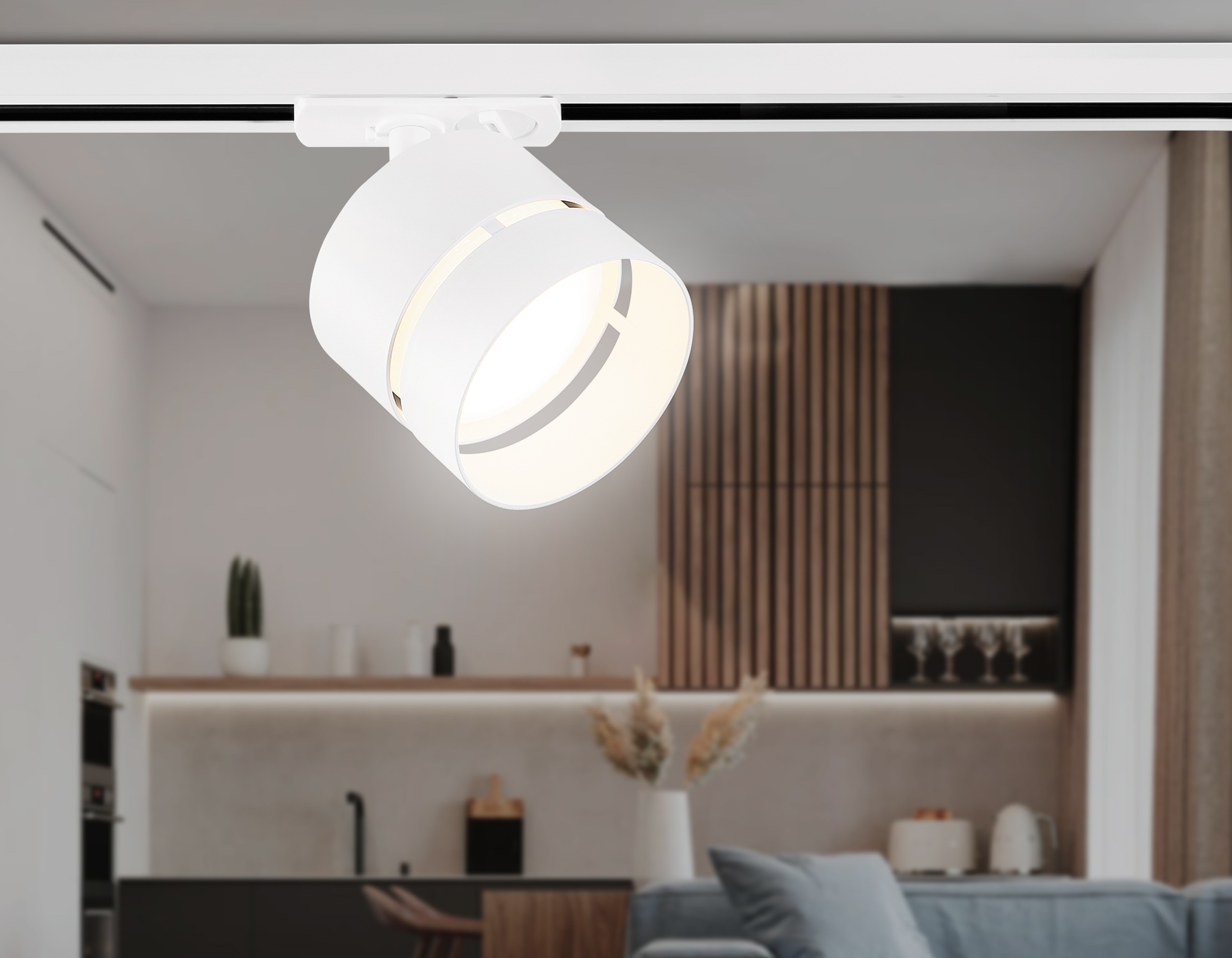 Трековый светильник со сменной лампой GX53 GL5375 WH белый GX53 max 12W