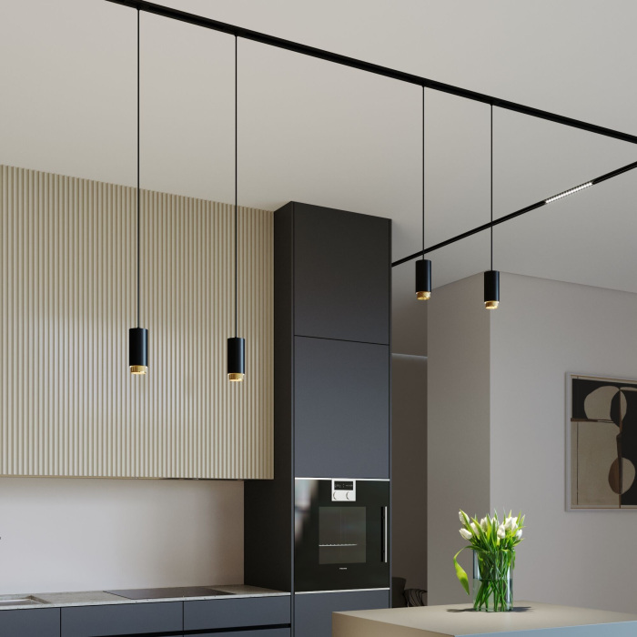 Трековый светильник однофазный Elektrostandard 8502101 Nubis GU10 черныйзолото однофазный (electrostandart_a064794)