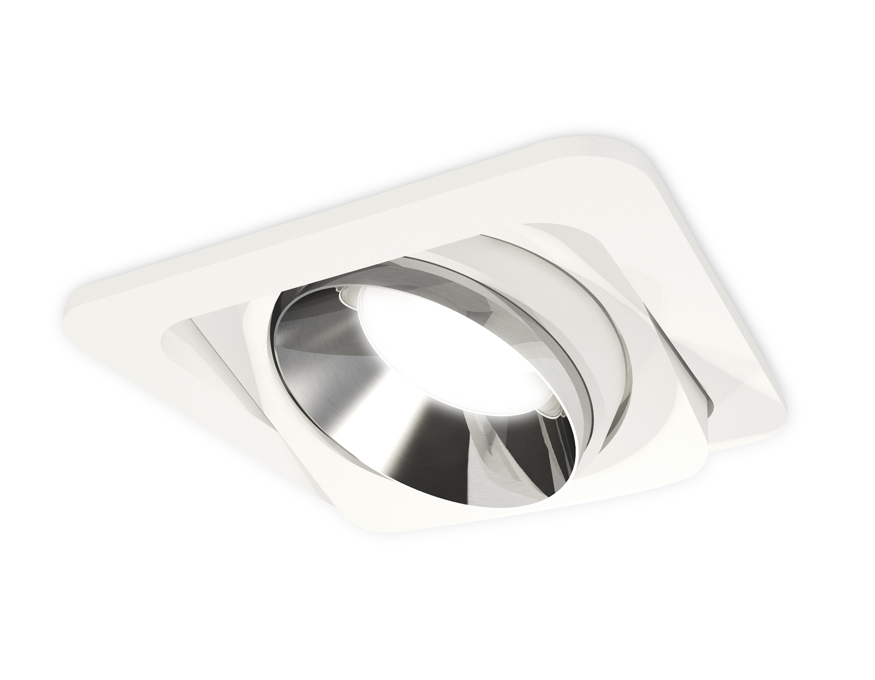 Комплект встраиваемого поворотного светильника XC7658022 SWH/PSL белый песок/серебро полированное MR16 GU5.3 (C7658, N7032)