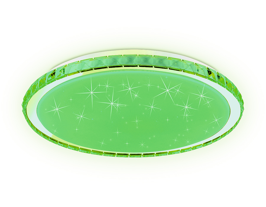 Светодиодный светильник c подсветкой RGB FF501 CH хром 60W 3000-6400K D400*70 (ПДУ ИК)