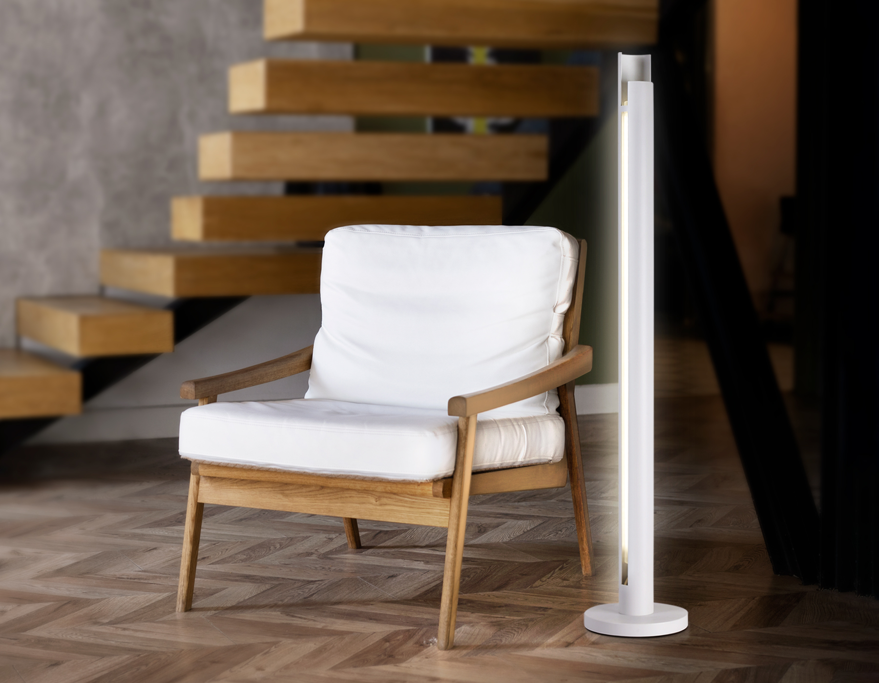 Напольный светодиодный светильник TN71342 WH белый LED 10W 4200K D60*900