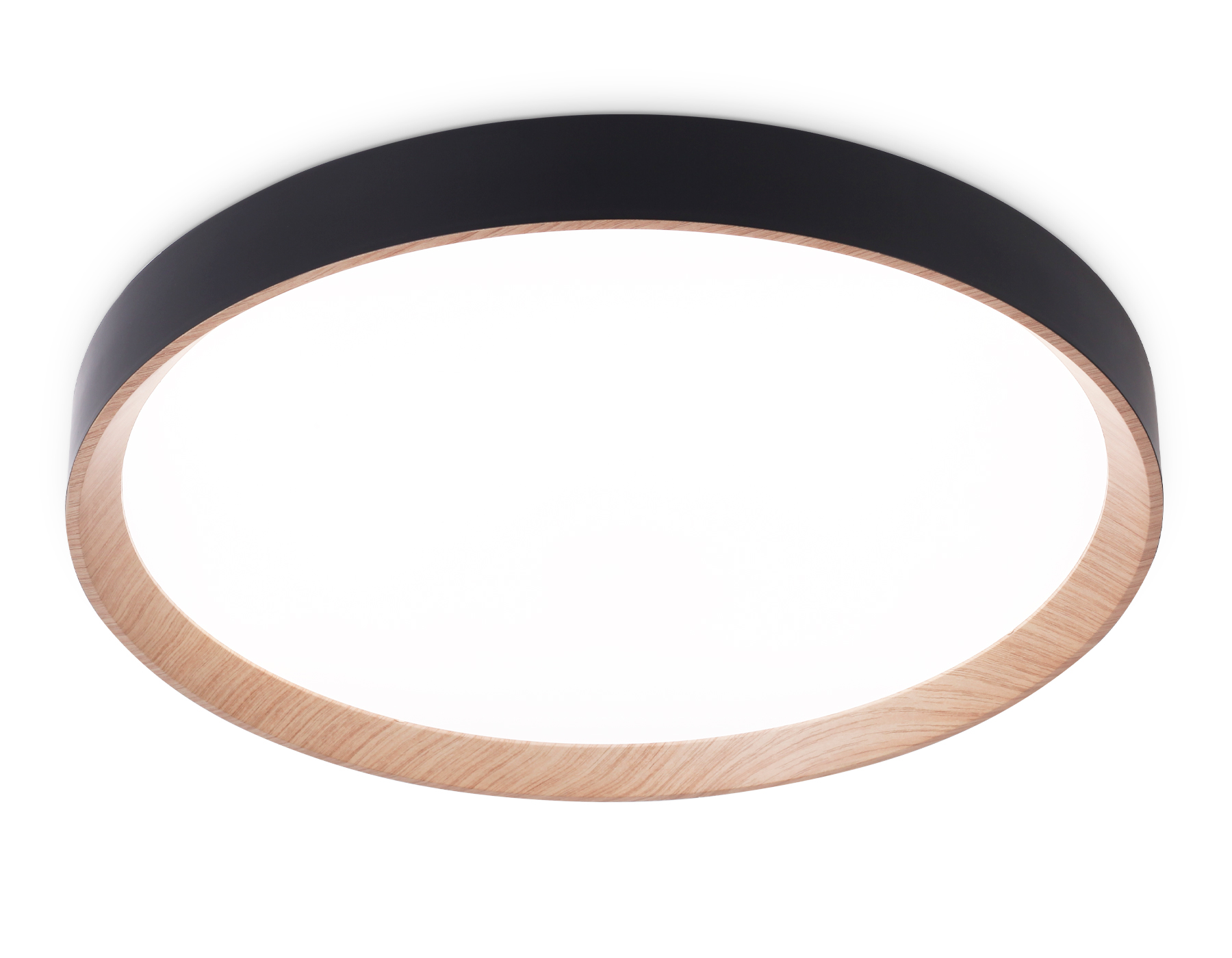 Потолочный светодиодный светильник с пультом FZ1326 BK/LWD черный/светлое дерево IP20 60W D490*80 (ПДУ ИК)