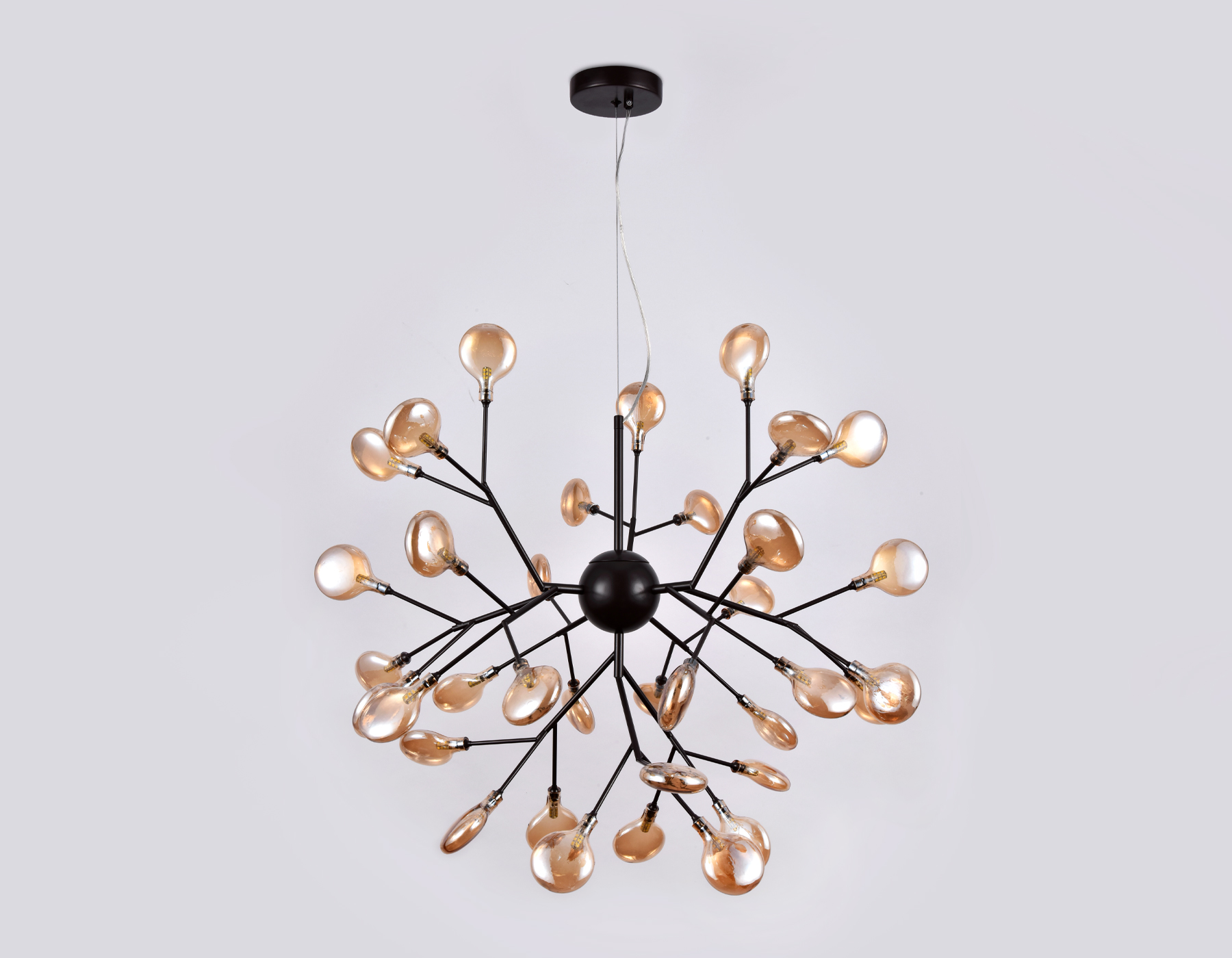 Подвесная люстра TR3021/36 DCF/TI темный кофе/янтарь G4/36 max 20W D750*650