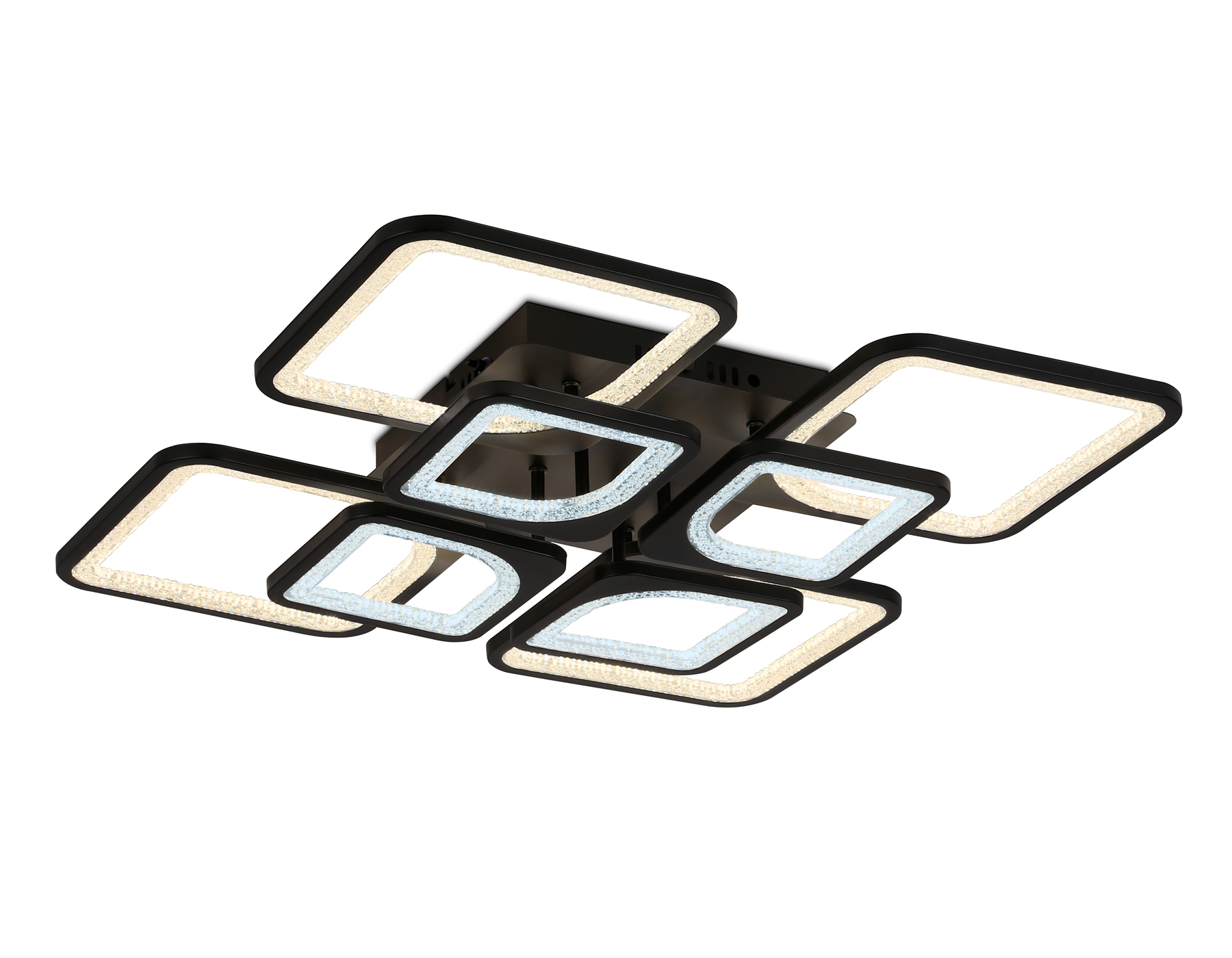 Потолочный светодиодный светильник с пультом FA4424/4+4 BK черный 150W 3000K+6400K/4200K/6400K+3000K 580*580*120 (ПДУ ИК)