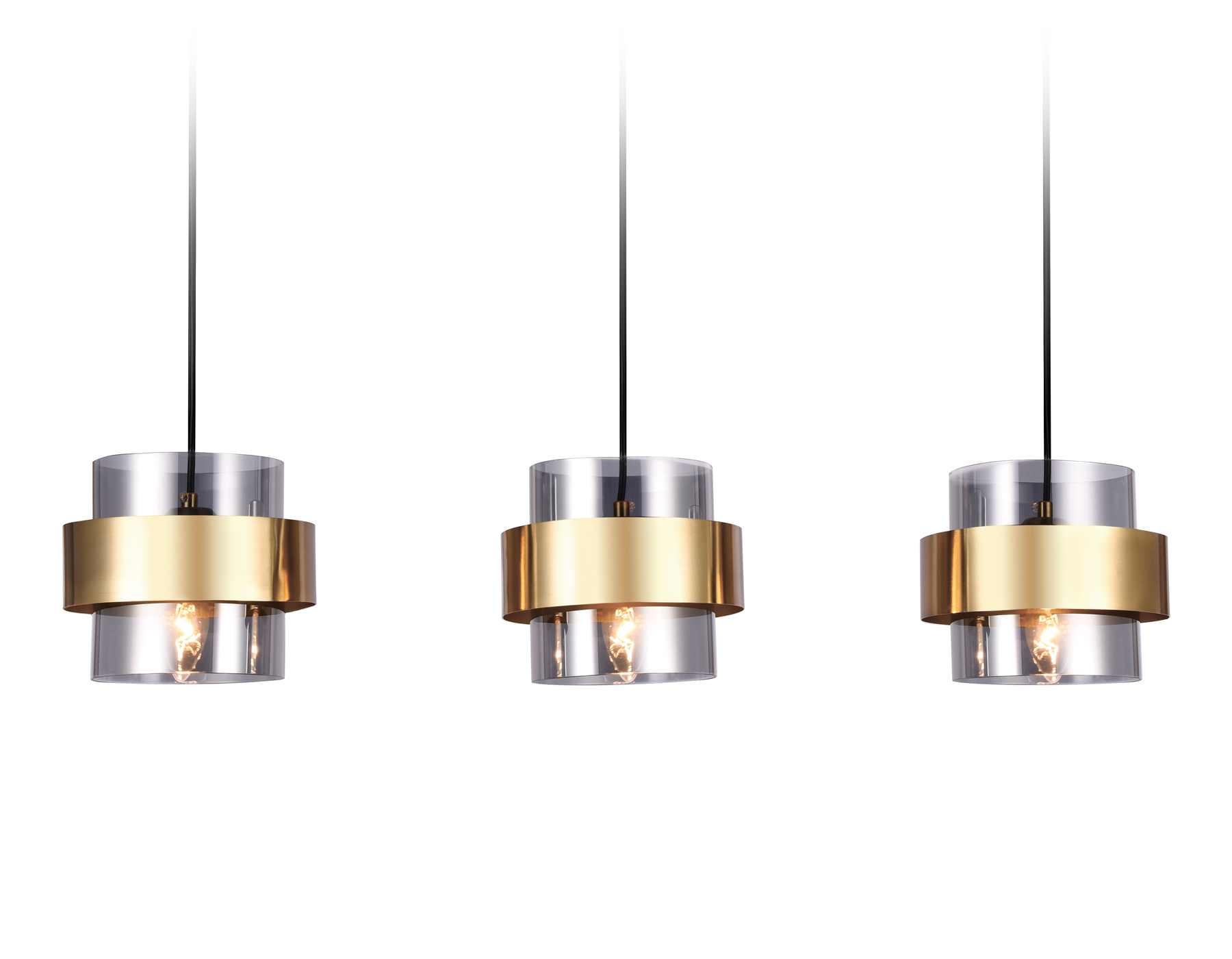 Подвесной светильник со сменной лампой TR3652/3 GD/SM золото/дымчатый E27/3 max 40W 820*180*700