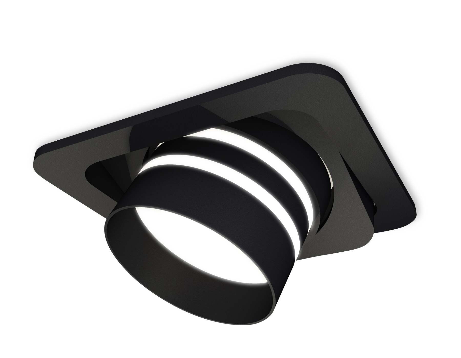 Комплект встраиваемого поворотного светильника XC7659082 SBK/FR черный песок/белый матовый MR16 GU5.3 (C7659, N7142)