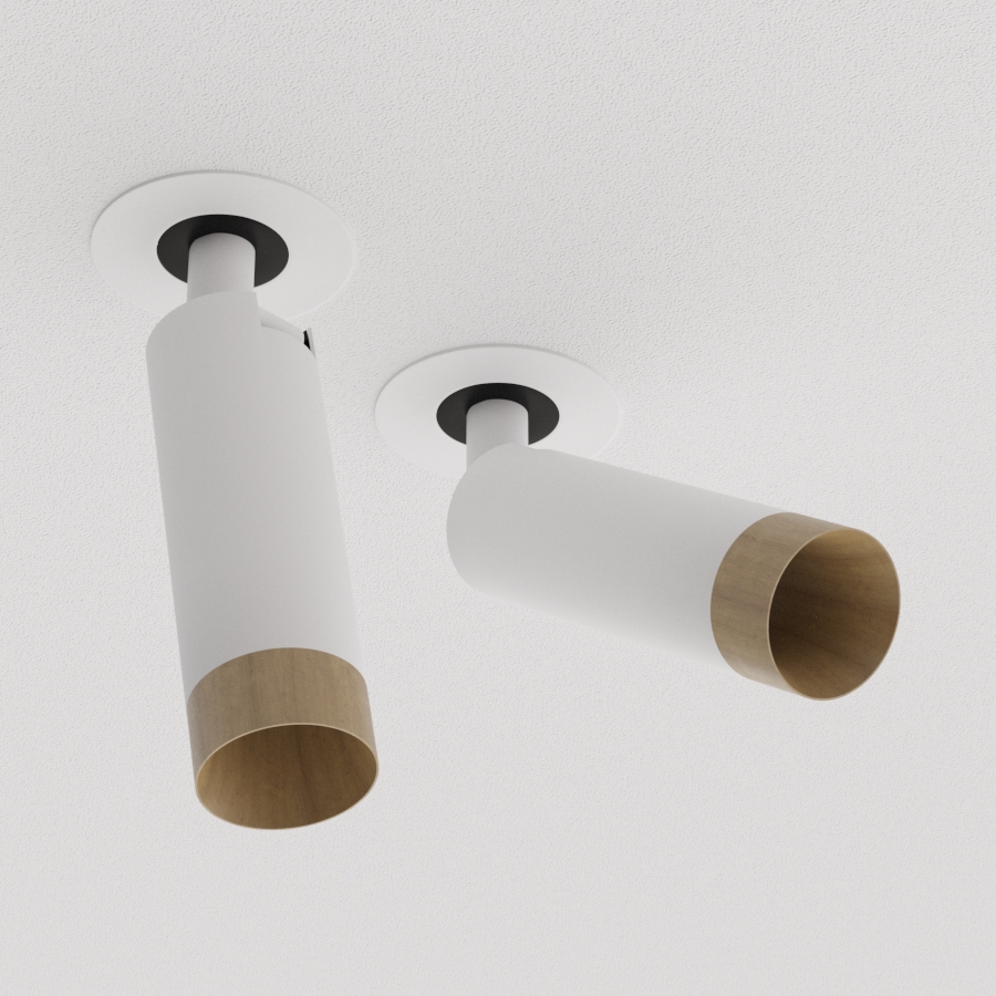 Встраиваемый светодиодный светильник Ledron SAGITONY R Basic S40 Wooden White (10187)