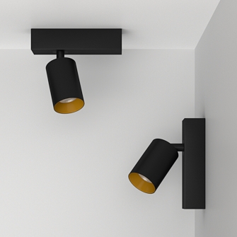 Накладной поворотный светодиодный светильник Ledron SAGITONY E S60 Black-Gold 4000K (11111)