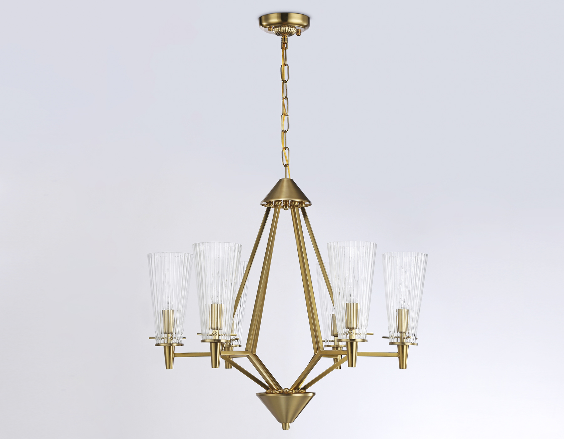 Подвесная люстра TR3231/6 BS/FR латунь/белый матовый E14*6 max 40W D610*585