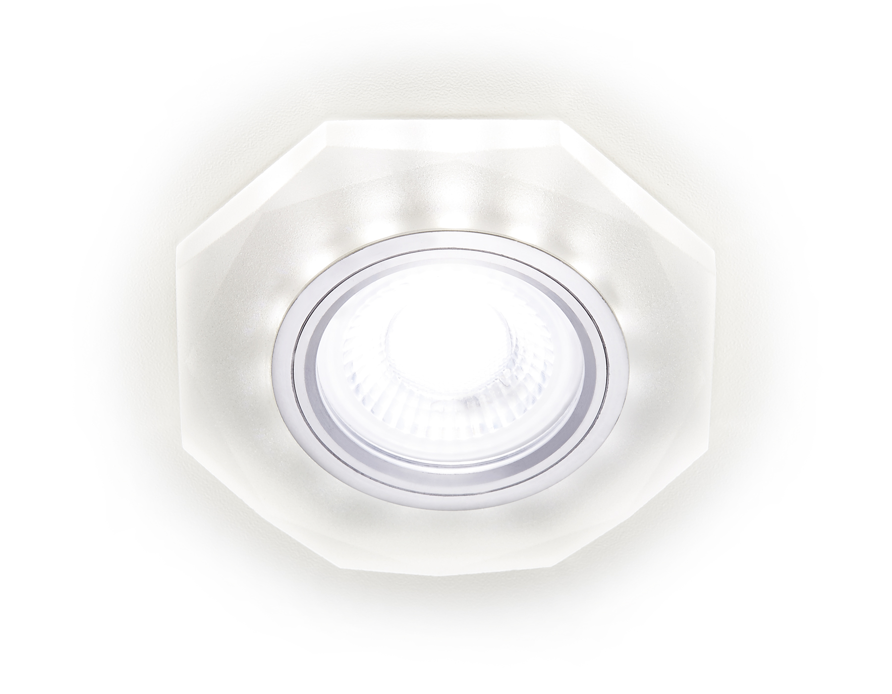 Встраиваемый точечный светильник MR16 со светодиодной подсветкой S213 WH хром/матовый /MR16+3W(LED WHITE)