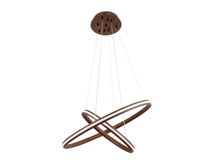 Подвесной светодиодный светильник с пультом FL406 CF кофе 84W D600*1100 (ПДУ РАДИО 2.4)