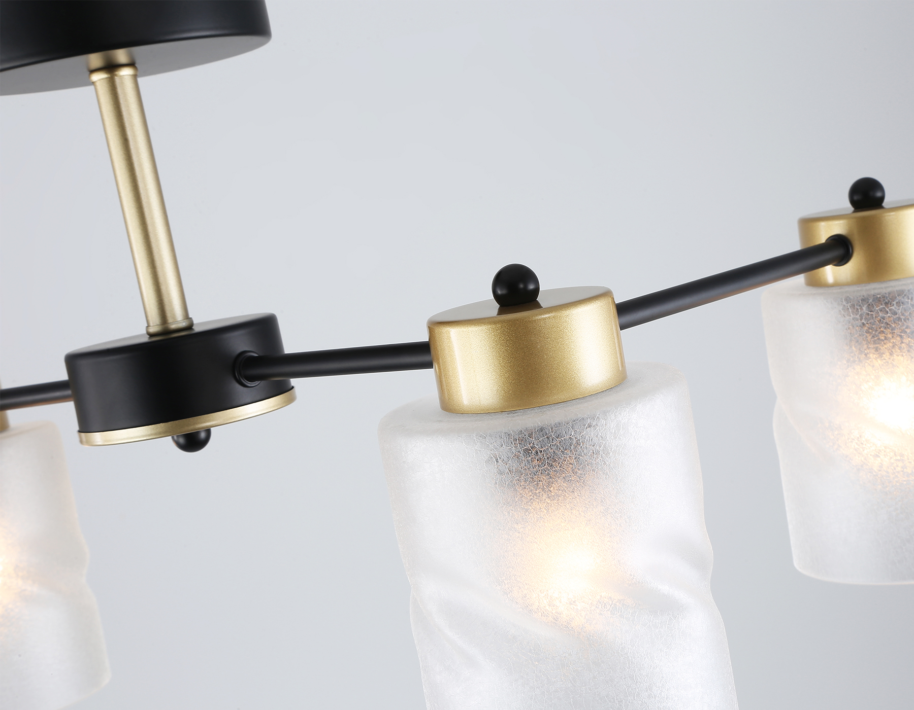 Люстра на штанге со стеклянными плафонами TR303324/4 BK/GD черный/золото E27/4 max 60W 650*290*270