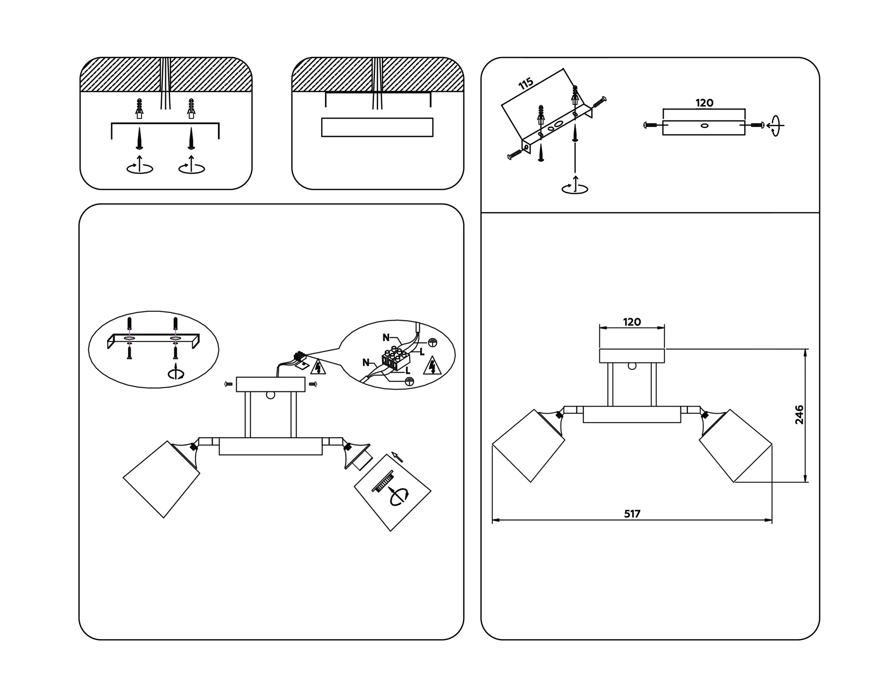 Подвесной светильник TR9511/2 WH/CH/FR белый/хром/белый матовый E27*2 max 40W 517*100*246