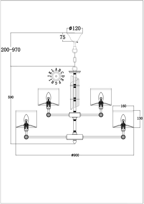 Подвесная люстра Alloro MOD088PL-15BS (mod088pl-15bs)