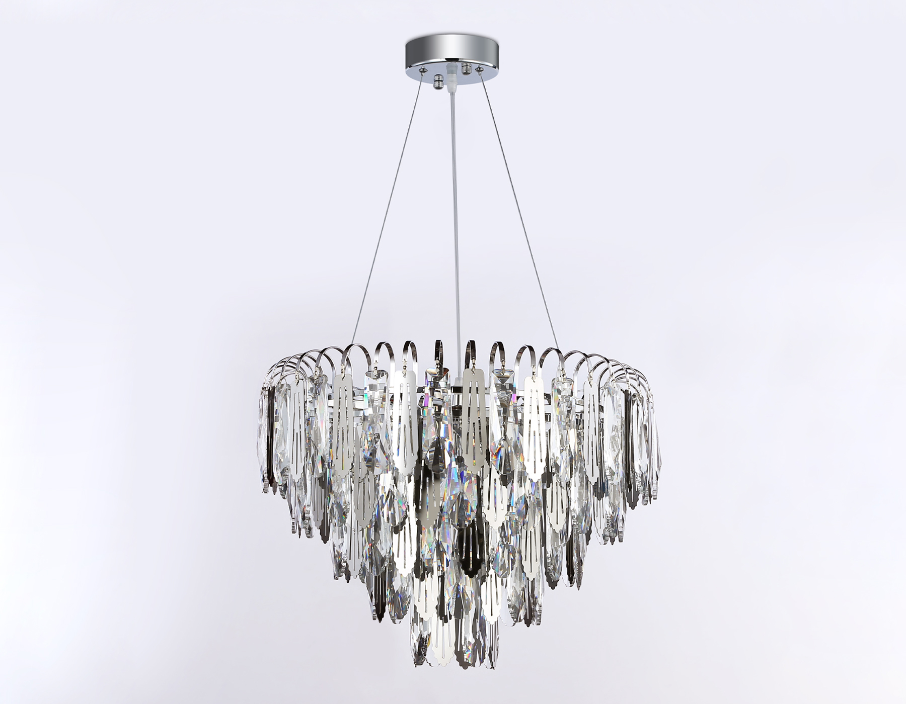 Подвесная люстра с хрусталем TR5255/8 CH/CL хром/прозрачный E27*8 max 40W D500*350