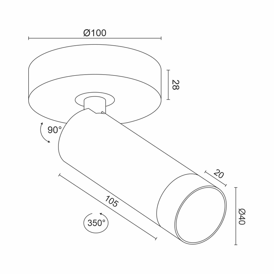 Накладной светодиодный светильник Ledron SAGITONY R1 S40 Dim Wooden White (10181)