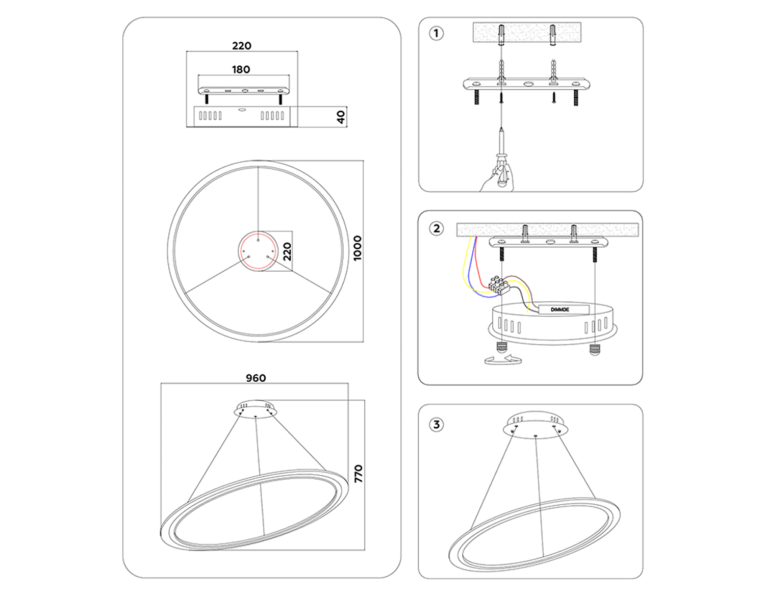 Управляемый светодиодный светильник FA4351 WH белый 90W 3000K/4200K/6400K D960*770 (ПДУ РАДИО 2.4G)