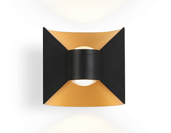 Уличный настенный светодиодный светильник IP54 ST4472 BK/GD черный/золото LED 4200K 6W IP54 92*98*55