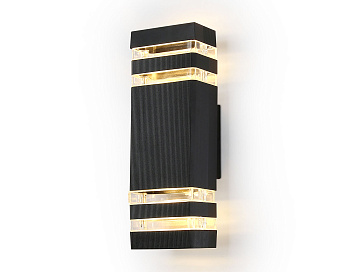 Уличный настенный архитектурный светильник ST2574/2 BK/CL черный/прозрачный IP54 GU10/2 max 35W 310*110*65